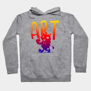 Retro Graffiti Art Summer Colors Cat Hoodie